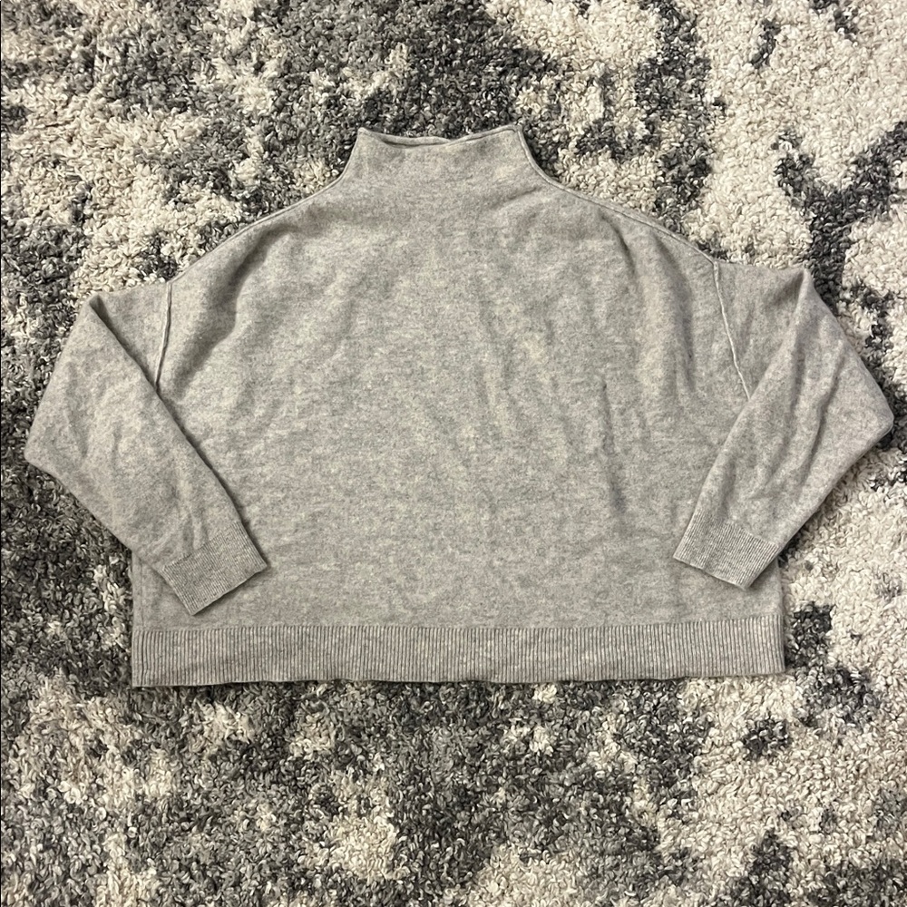 Pilcro Cashmere Light Gray Mock Neck Sweater